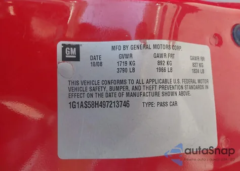 2009 Chevrolet Cobalt Ls z USA, uszkodzony, nr VIN 1G1AS58H497213746